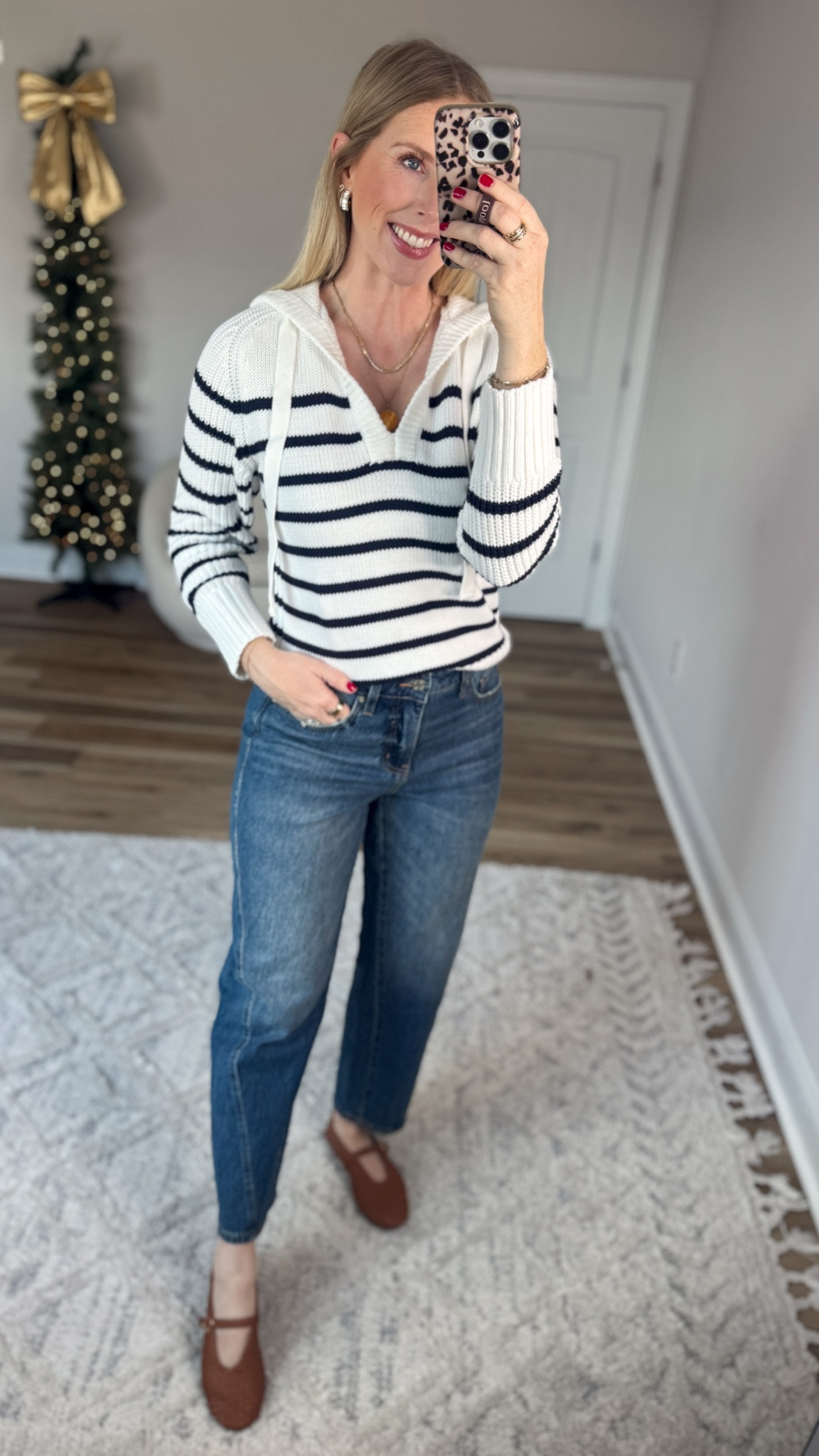 Daily try on, Walmart outfit, Walmart fashion, Walmart try on, free assembly, striped sweater hoodie 

#LTKootd #LTKFindsUnder50
