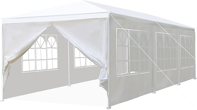 10x30 Outdoor Gazebo Wedding Party Tent White Canopy Pavilion with 8 Removable Sidewalls for Camp... | Amazon (US)