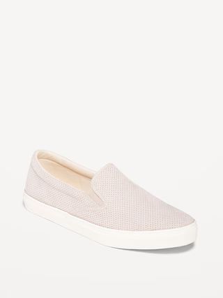 Perforated Faux-Suede Slip-On Sneakers for Women | Old Navy (US)