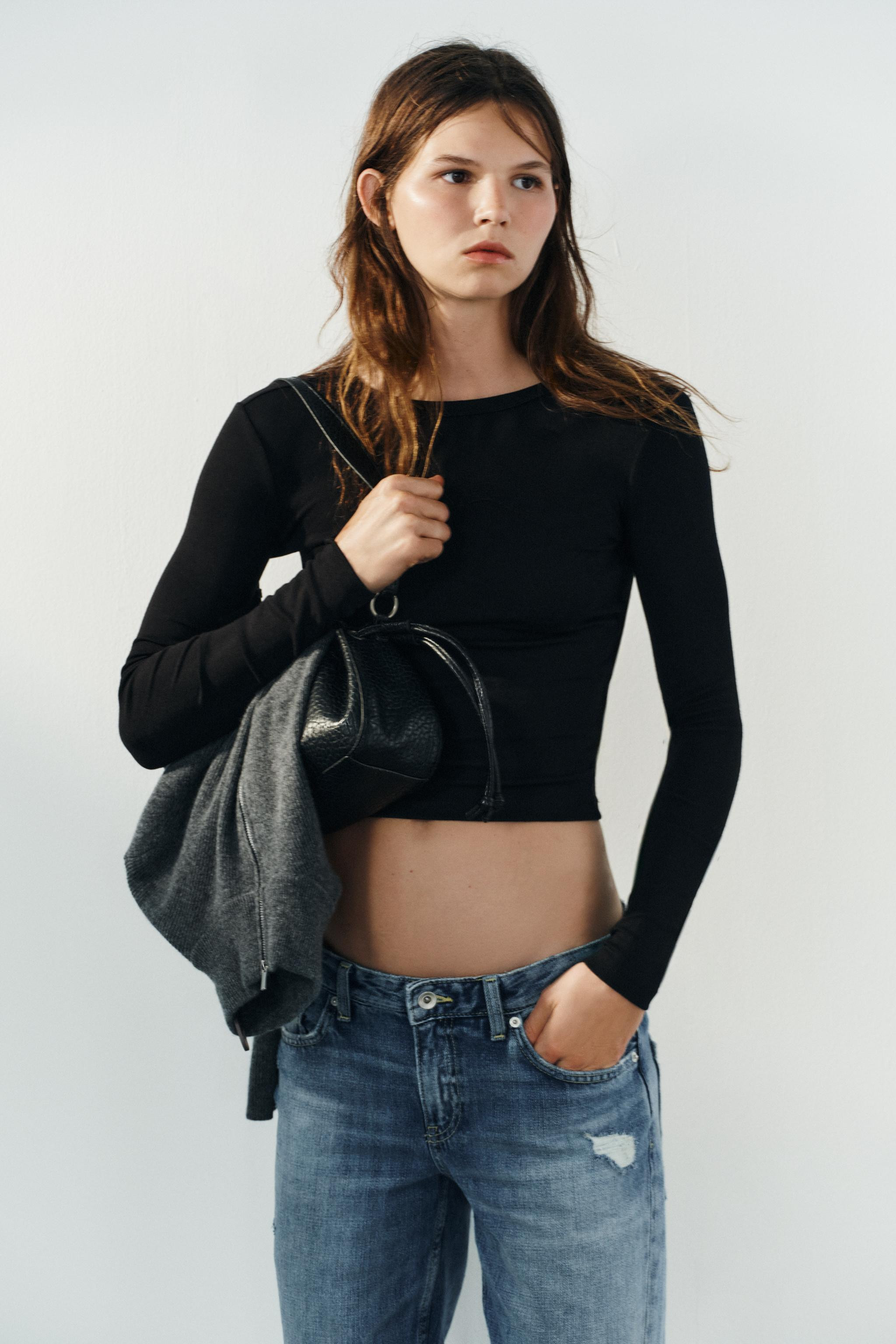 COTTON LONG SLEEVE T-SHIRT | Zara UK