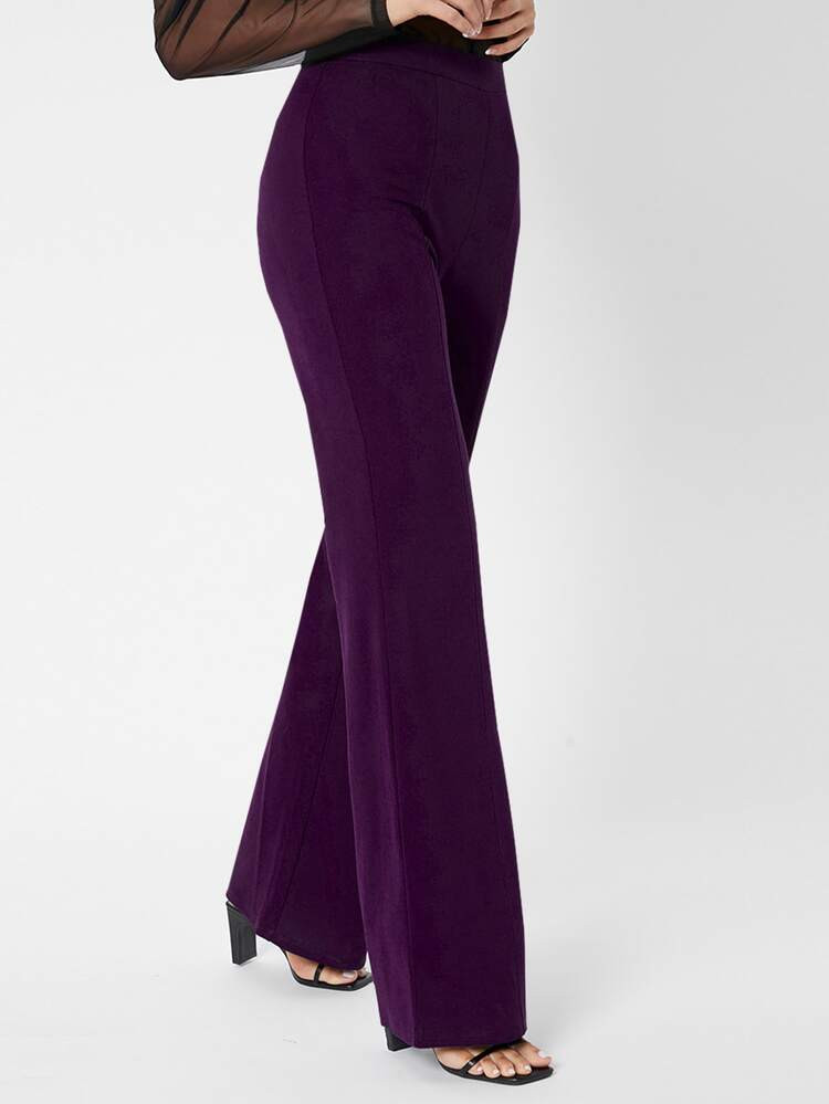 SHEIN Tall Zipper Back Solid Palazzo Pants | SHEIN