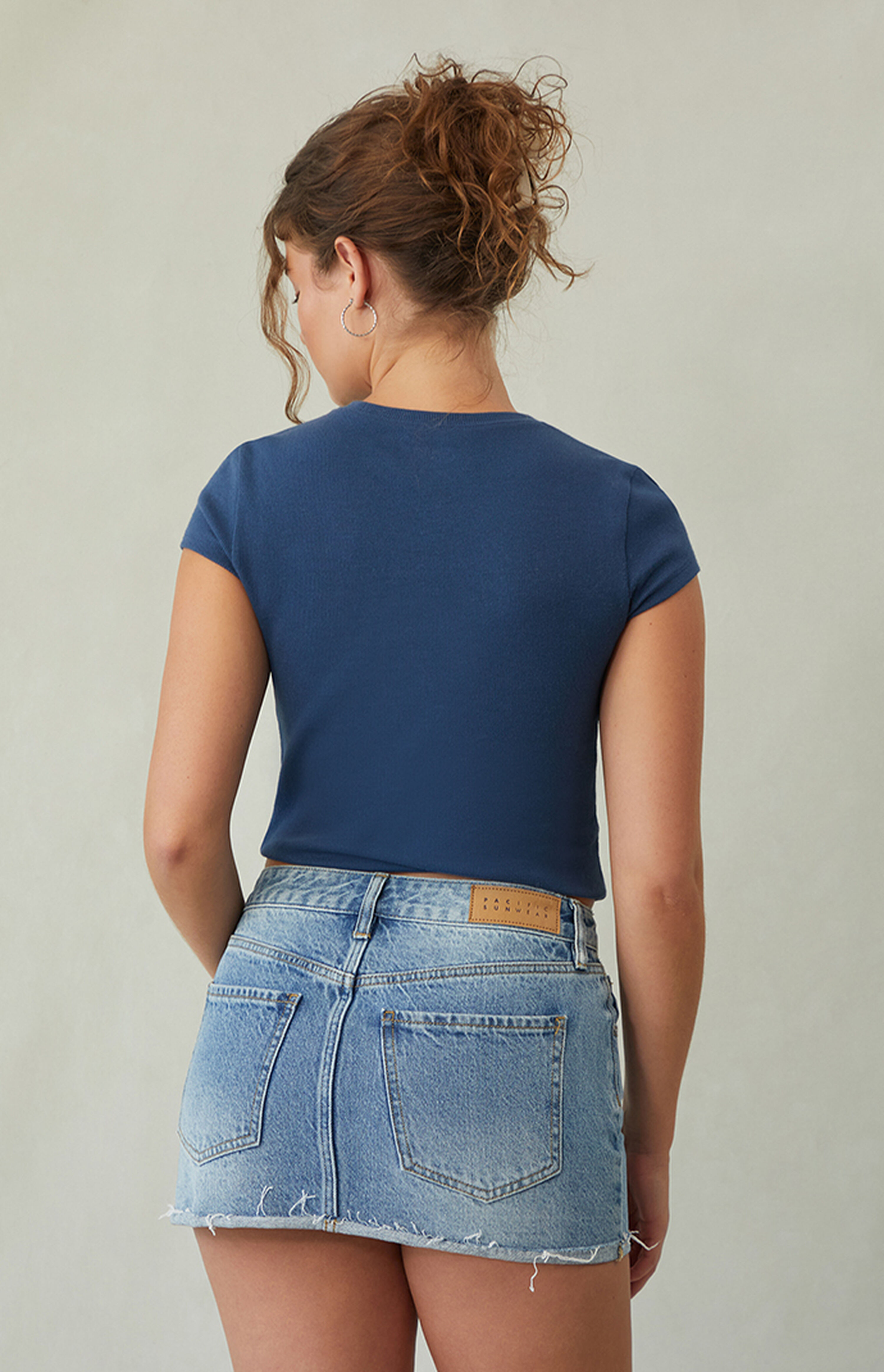 PacSun Light Indigo Low Rise Denim Mini Skirt | PacSun