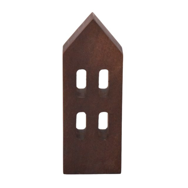 Wood House Christmas Tabletop Decoration in Dark Wood Finish, 5.25 in, by Holiday Time | Walmart (US)