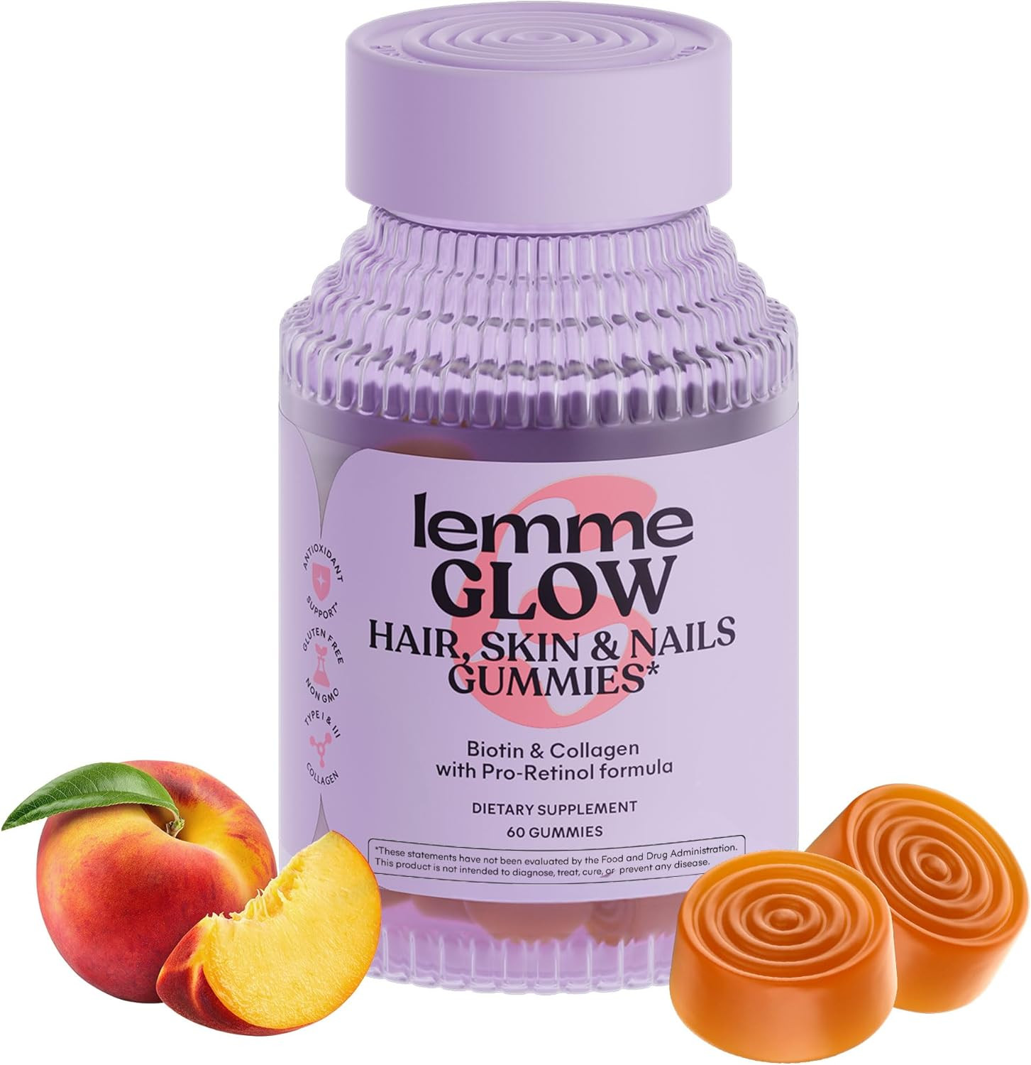 Lemme Glow Collagen Gummies for Thick Hair, Strong Nails & Healthy Skin with Multi-Collagen Pepti... | Amazon (US)