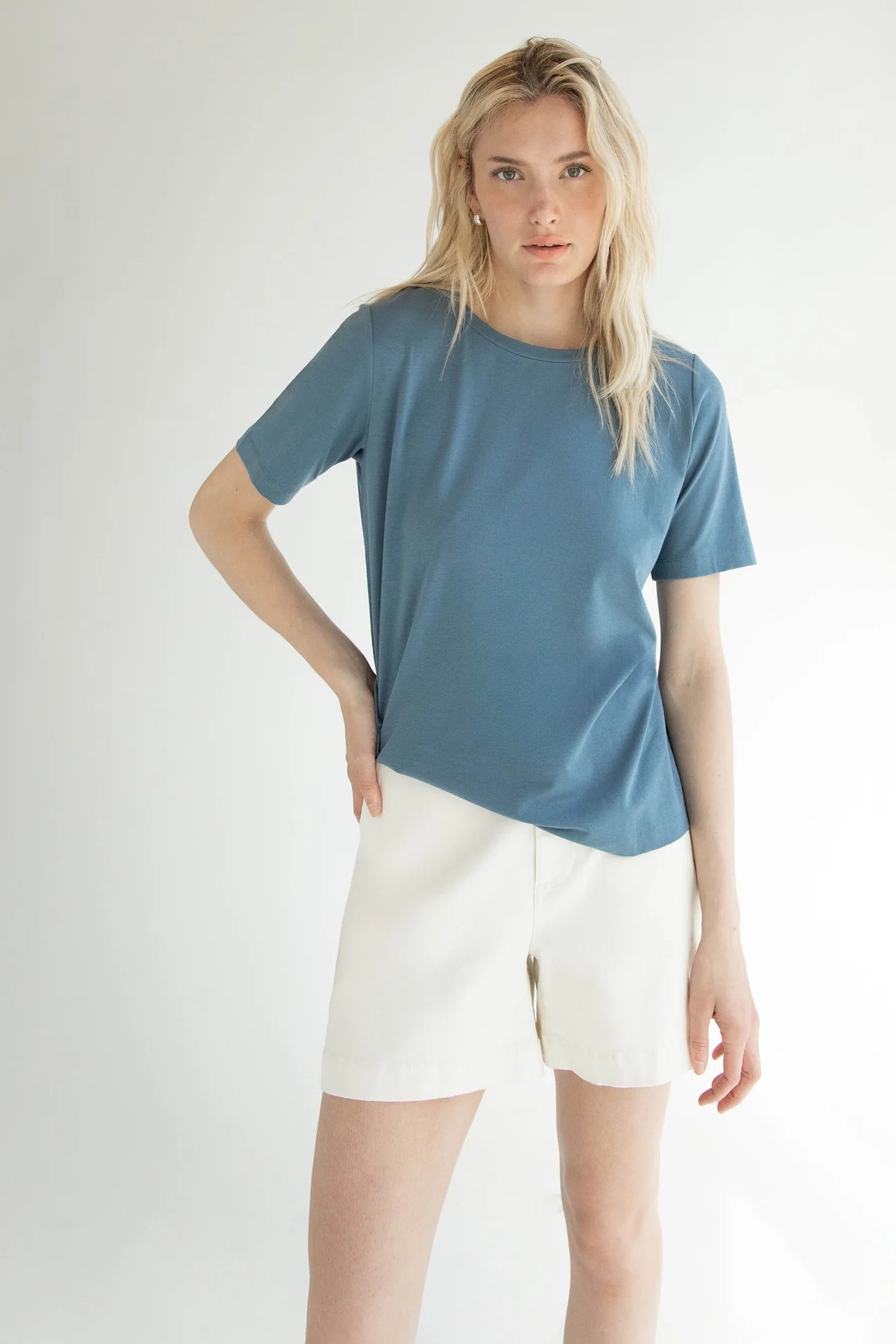 COTTON MODAL CREWNECK T-SHIRT | OAK + FORT
