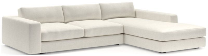 Oceanside 2-Piece Deep-Seat Right-Arm Chaise Sectional Sofa + Reviews | Crate & Barrel | Crate & Barrel