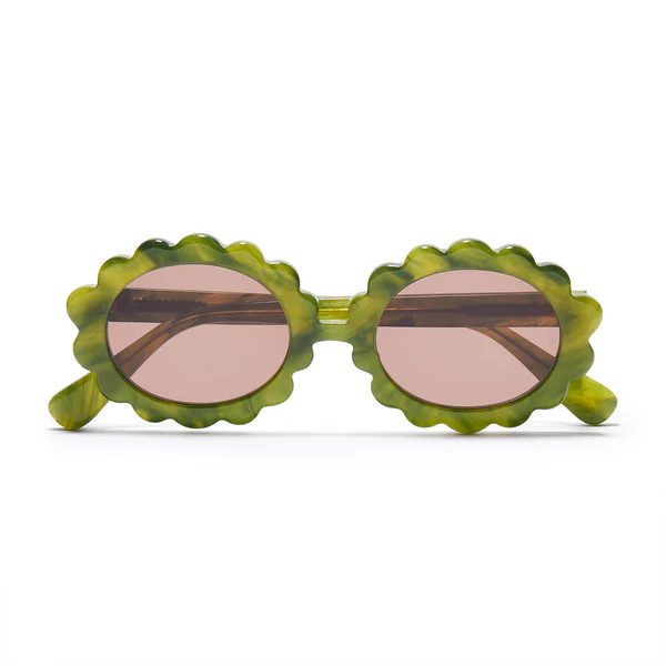 FERN GREEN DAISY OVAL SUNGLASSES | LELE SADOUGHI