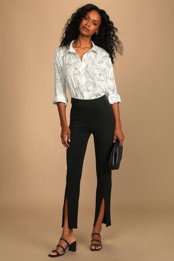 Enterprising Black High-Waisted Trouser Pants | Lulus (US)