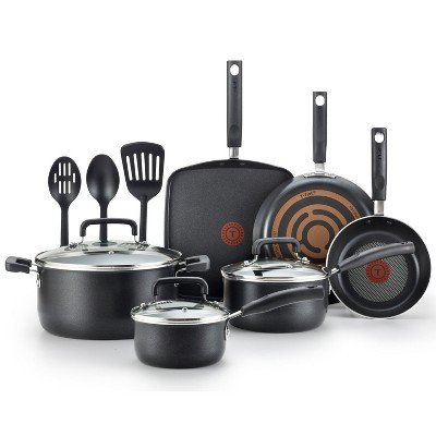 T-fal 12pc Nonstick Cookware Set, Signature, Black | Target