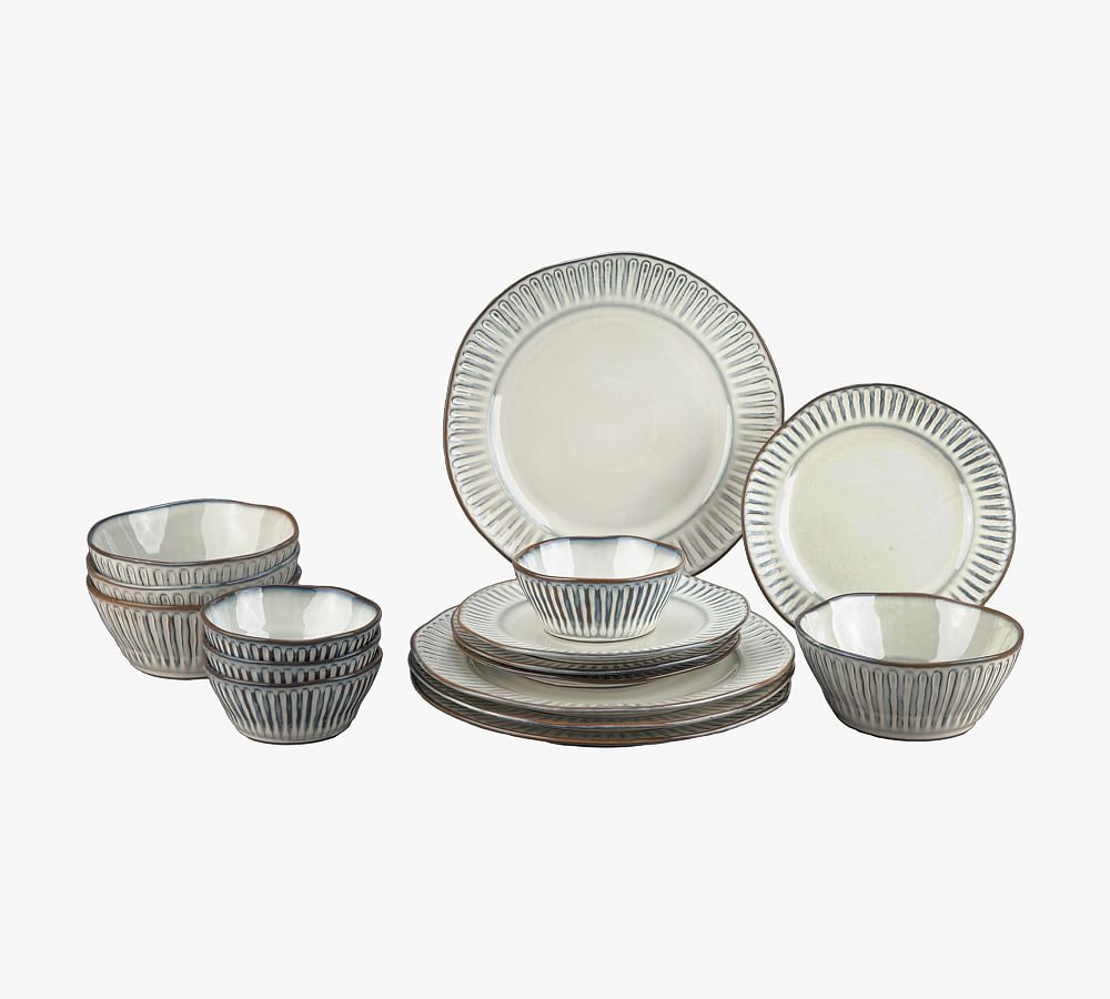 Colonnade Stoneware 16-Piece Double Bowl Dinnerware Set | Pottery Barn (US)