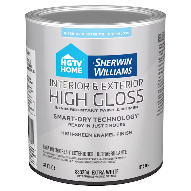 HGTV HOME by Sherwin-Williams High-gloss Extra White Water-based Interior/Exterior Door and Trim ... | Lowe's