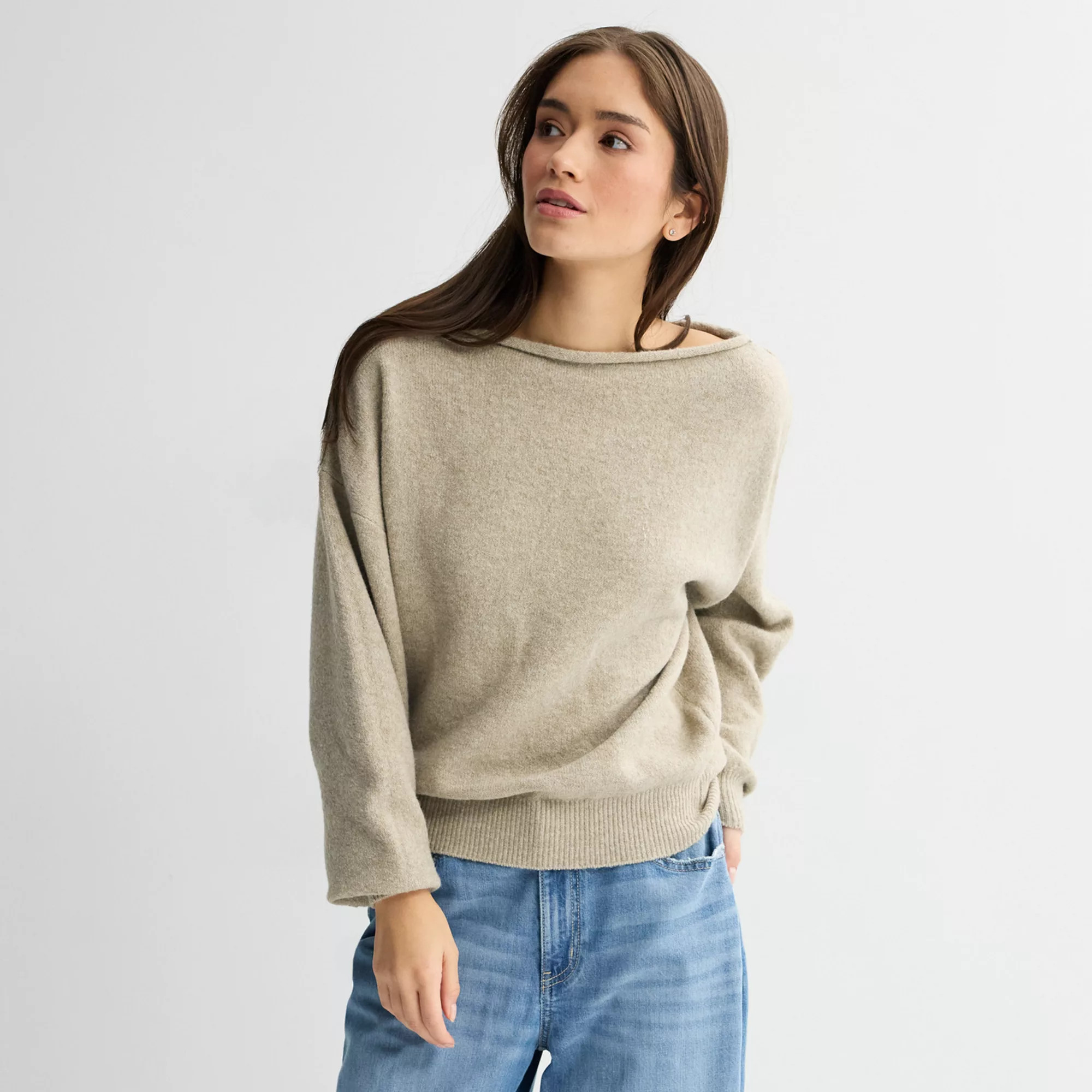 Juniors' SO® Slouch Off Shoulder Sweater, Girl's, Size: XL, Peach Yellow Stripe | Kohl's