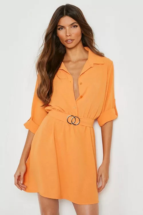 Belted Shirt Dress | Boohoo.com (US & CA)