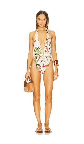 Montce Swim Tropez Tie-Up One Piece in Cream. - size XL (also in L, M, S, XS) | Revolve Clothing (Global)