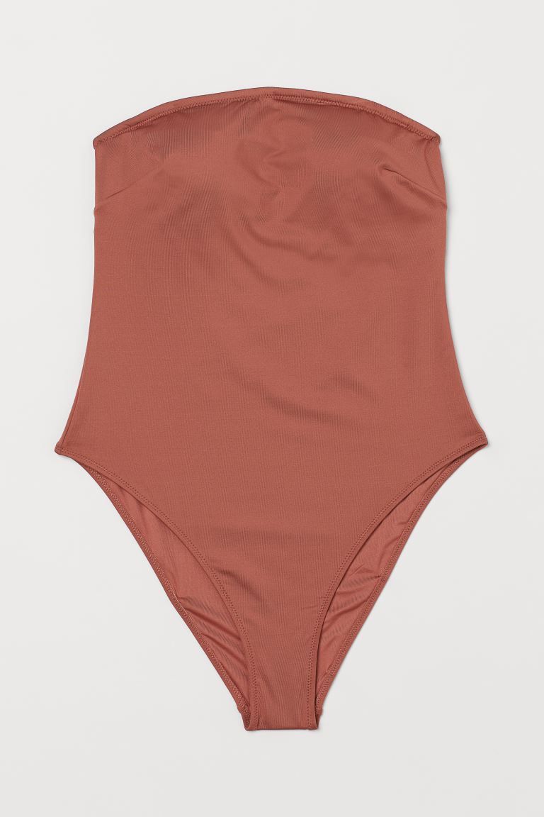 Lined bandeau-style swimsuit with removable inserts for shaping and good support. High-cut sides. | H&M (US)