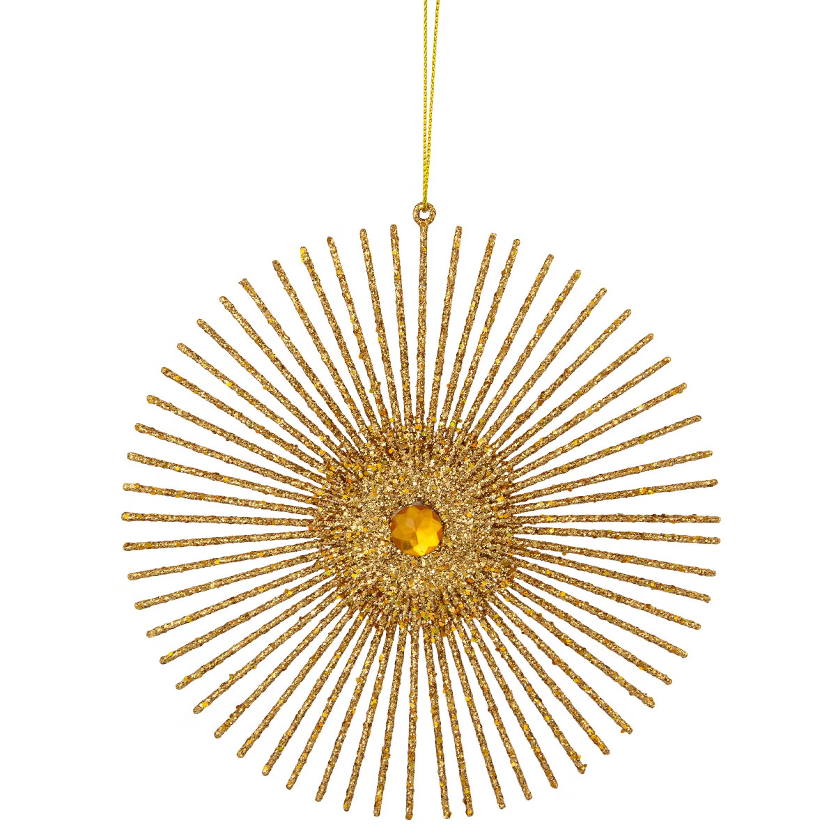 Northlight Glittered Round Sunburst Christmas Ornament - 6" - Gold | Target
