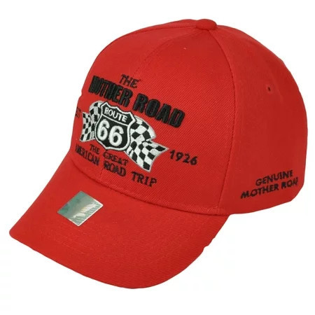 The Mother Road Route 66 American First Red Adjustable Hat Cap Historic Est 1926 | Walmart (US)