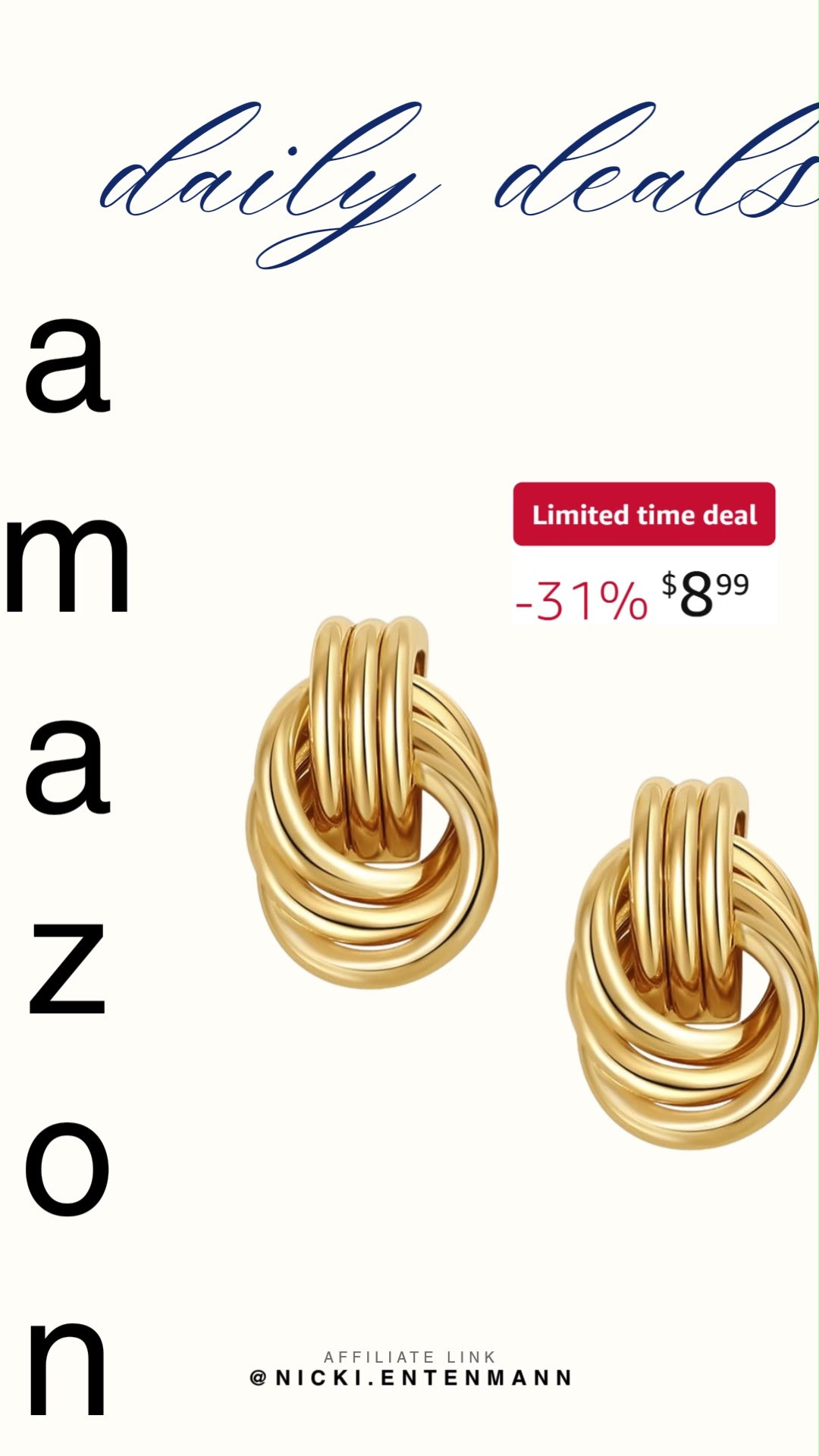 Shine bright with these Trendy Gold Plated Knot Earrings for Women. Elegant design meets everyday charm, making them the perfect finishing touch to any outfit. ✨💛👑  

#GoldPlatedEarrings #KnotEarrings #WomenJewelry #FashionAccessories #TrendyStyle #JewelryLovers #ElegantLook #StatementEarrings #ChicAccessories #StylishFinds 

 #LTKootd #LTKSaleAlert #LTKBeauty