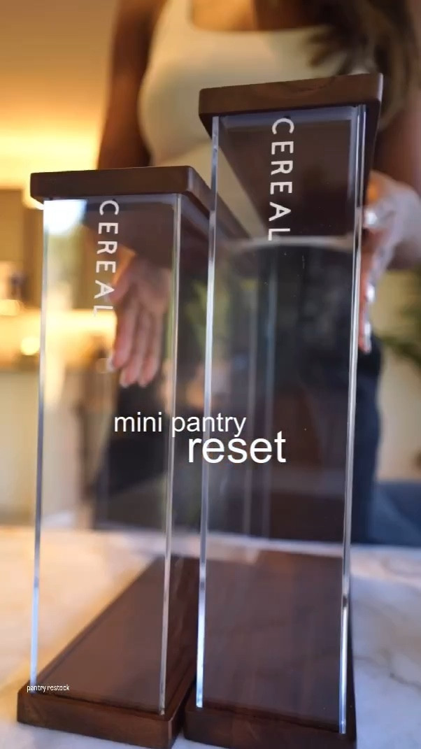 Mini pantry reset✨. Soo I’m in the process of  styling my pantry and these crate and barrel containerss are justttttt🥹😍!! The squarenesss brings a certain modernness that im just here for🤌🏾 ! Obsessed!  

#LTKfindsunder100 #LTKstyletip #LTKhome