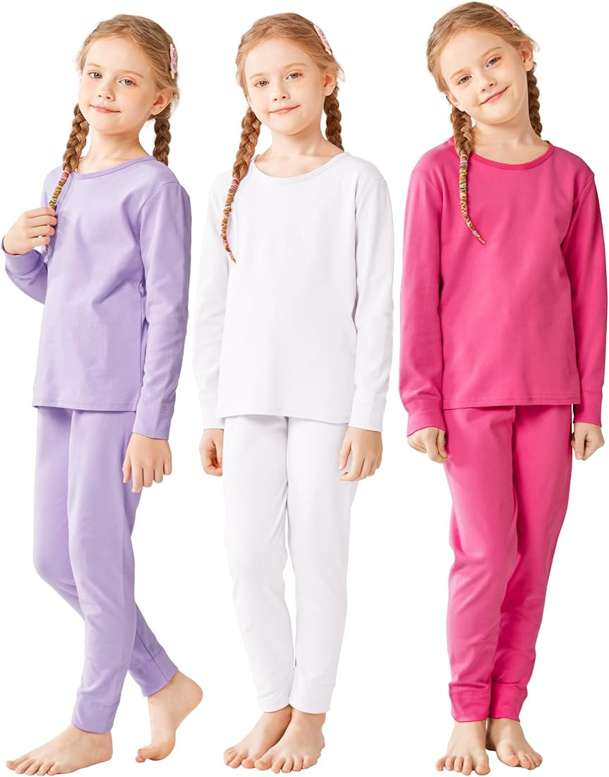 Resinta Girls Kids Cotton Thermal Underwear Set Toddler Girls Long Johns Kids Warm Base Layer Top... | Amazon (US)