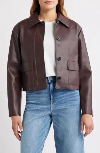 MANGO Sabina Faux Leather Jacket | Nordstrom | Nordstrom