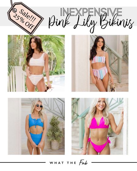 Inexpensive Pink Lily Bikinis, Bikini Tops, bikini bottoms, swimwear, swimsuits, beachwear, stripe bikinis, string bikinis, strap bikinis, under $50

#LTKswim #LTKunder50 #LTKSale