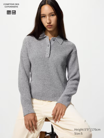 Wool Blend Polo Jumper | UNIQLO (UK)