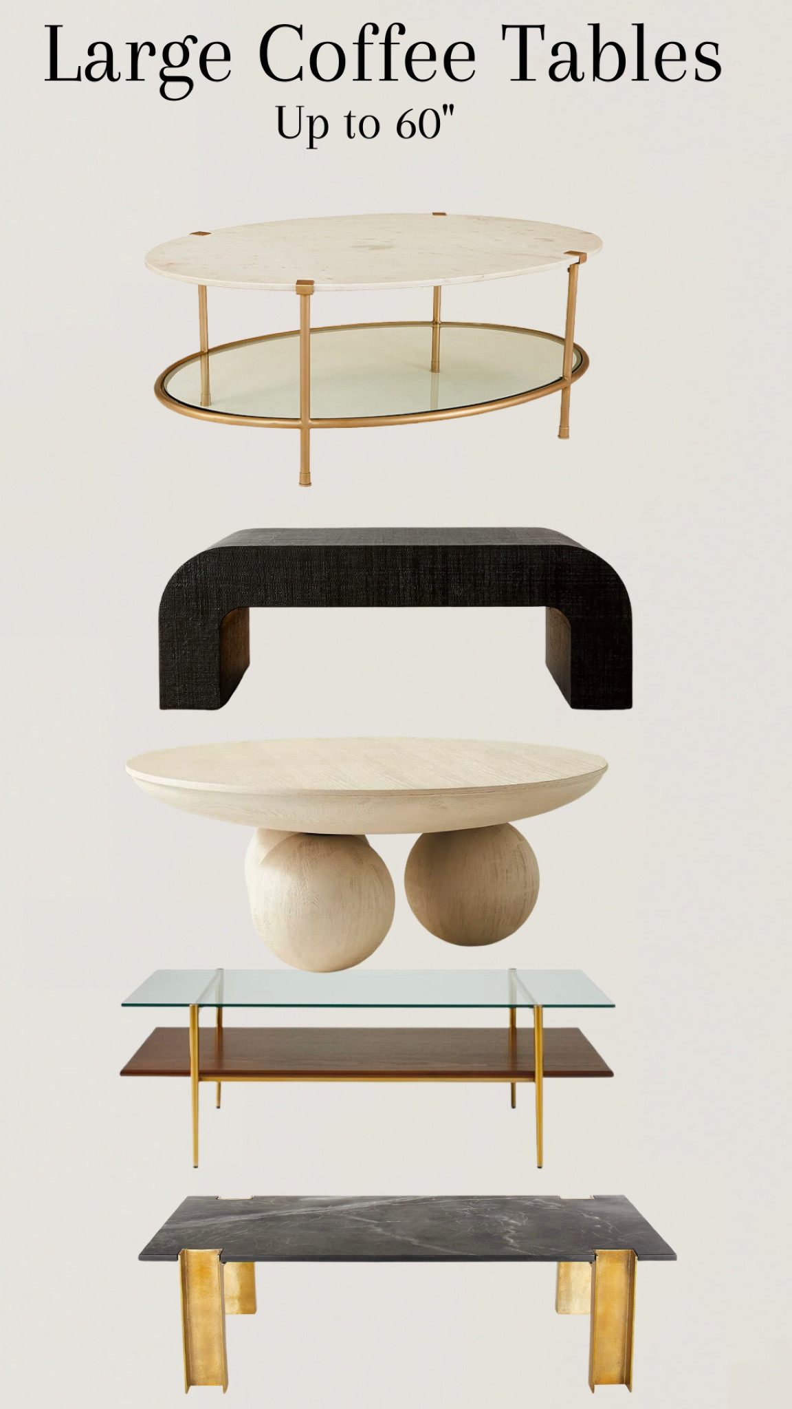 Large round coffee table, large rectangular coffee table, wood coffee table, glass coffee table, tiered coffee table￼

#LTKhome #LTKsalealert #LTKstyletip