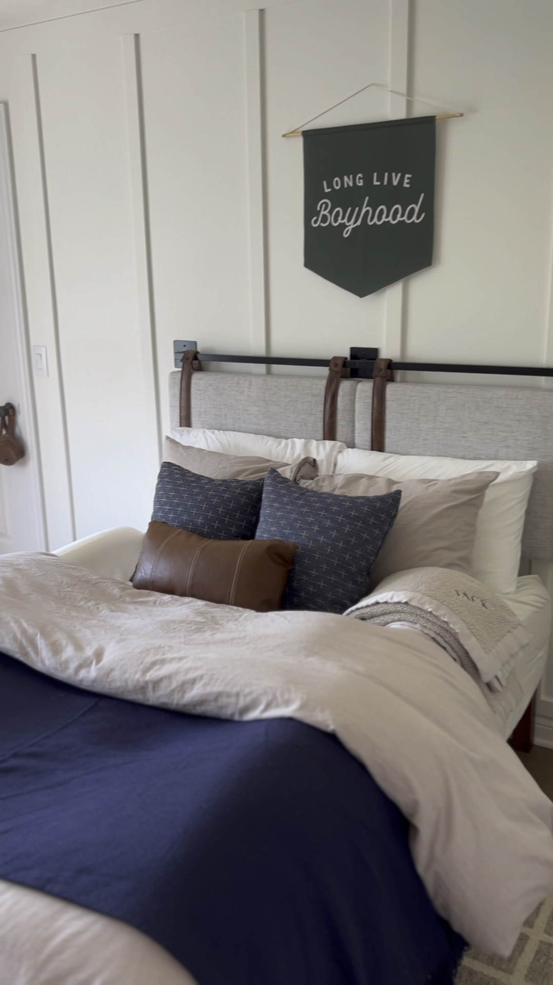 Officially settled into his new big boy room- 

Toddler room, toddler boy, room ideas, etsy, amazon, pottery barn, two pages, wayfair, rugs direct, boy room ideas, home ideas 

#LTKKids #LTKHome