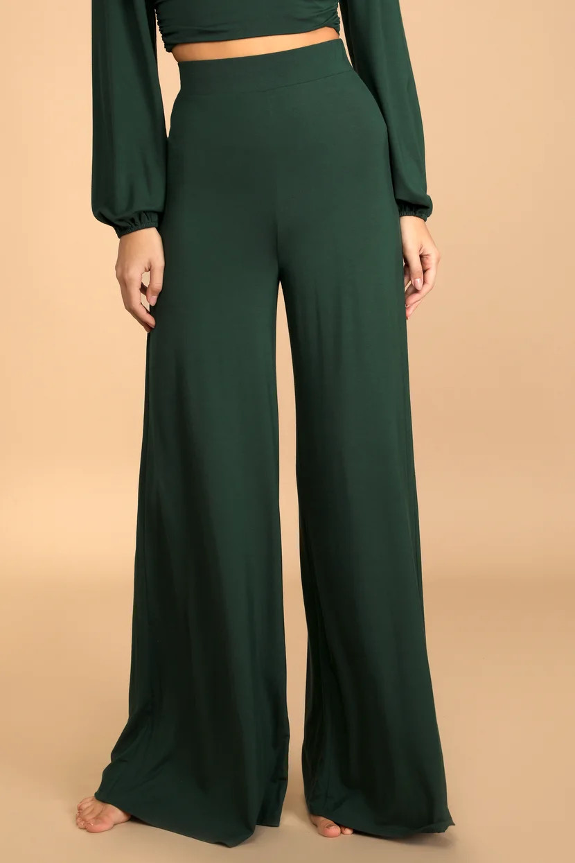 Ready to Relax Emerald Green Wide-Leg Pants | Lulus (US)