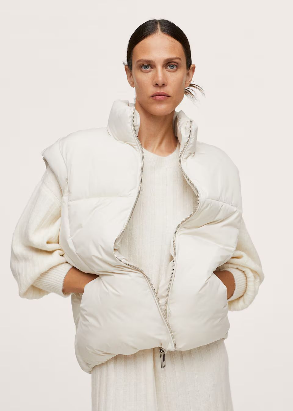 Quilted zipper gilet | MANGO (US)