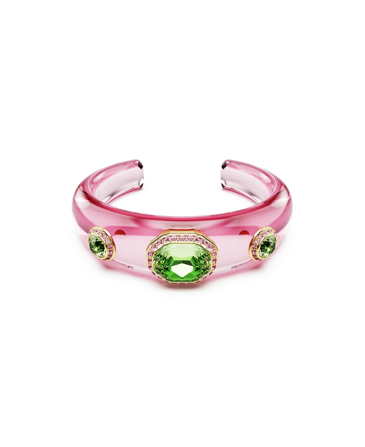 Swarovski Dulcis Mixed Cuts Multicolored Gold-Tone Plated Cuff Bracelet - Multicolor | Macy's