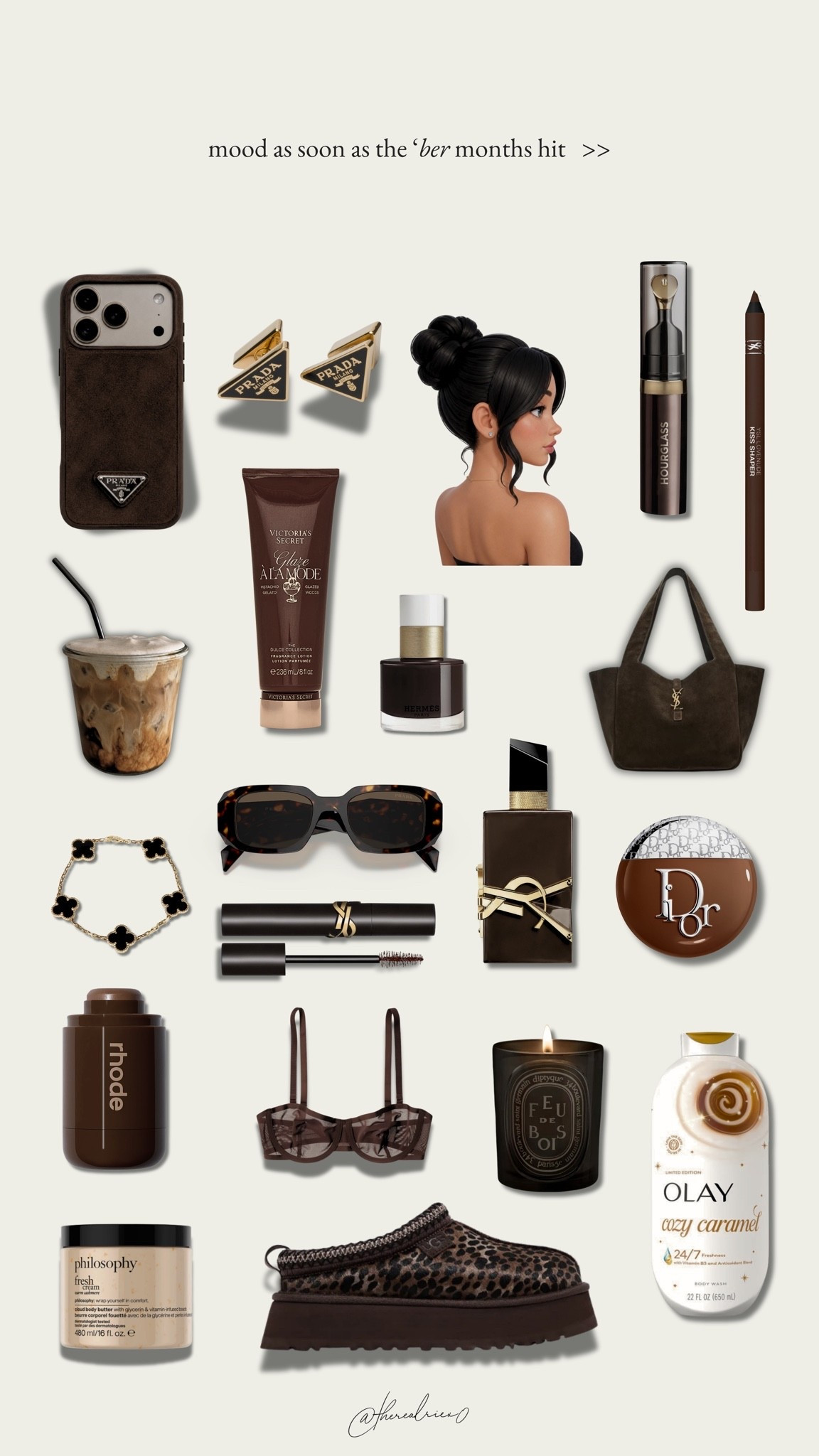 The ’ber months have entered the chat 🤎🍂

 It’s officially ’ber season and suddenly I need everything in shades of espresso 🤎🍂☕️ I rounded up the moodboard + all the fall things I’m currently obsessed with. 

fall fashion, fall beauty, fall essentials, ’ber months, brown aesthetic, espresso aesthetic, cozy fall, luxury beauty, fall accessories, autumn style

#LTKSeasonal #LTKBeauty