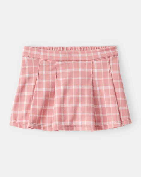 Baby Girl Plaid Print Knit Skort - Pink | Carter's Inc