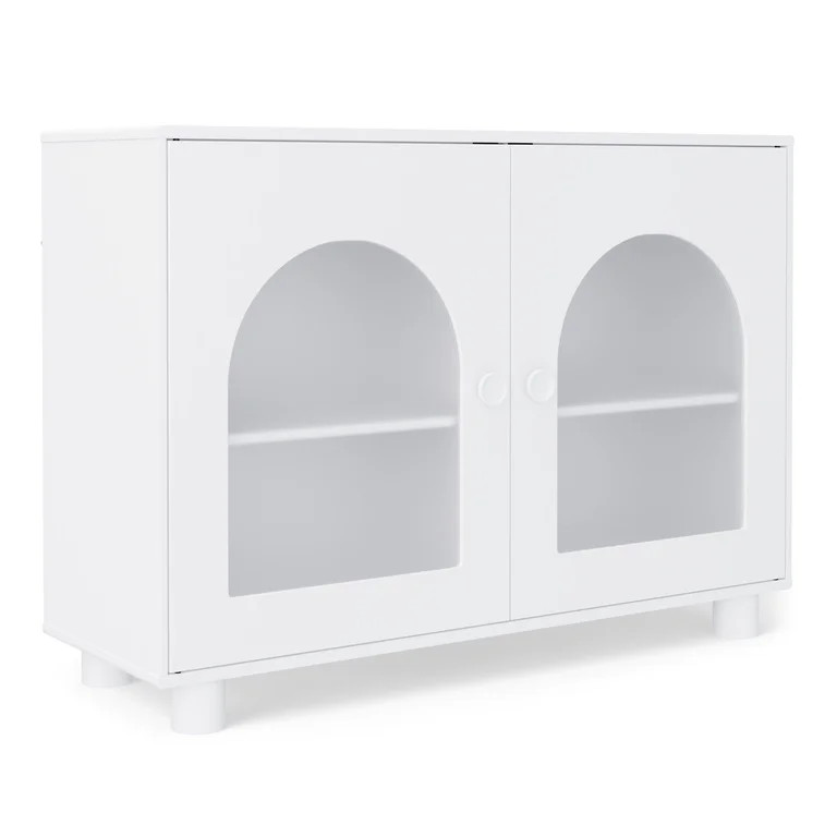 Mainstays Kids Arched Storage Accent Cabinet with Acrylic Doors, White | Walmart (US)