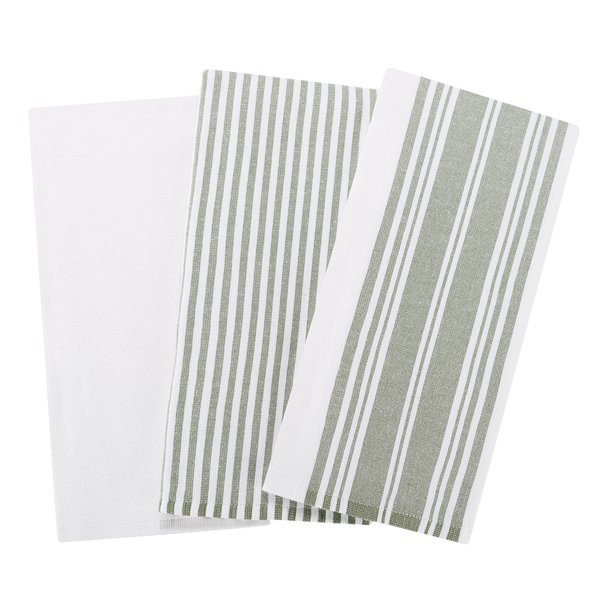 Better Homes & Gardens 3-Piece Oversized Culinary Kitchen Towel Set, Dark Cilantro - Walmart.com | Walmart (US)