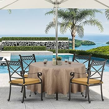 Outdoor Tablecloth Wrinkle-Free Stain Resistant Waterproof Polyester Fabric Table Cover with Zipp... | Amazon (US)
