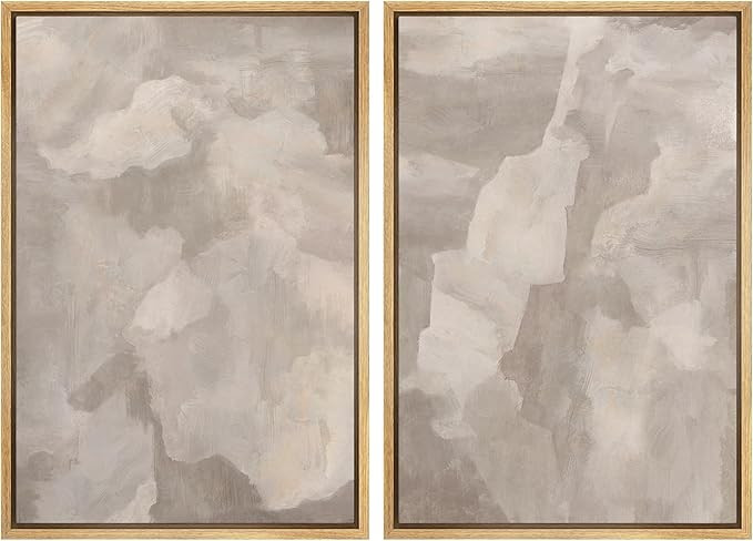 SIGNWIN Framed Canvas Print Wall Art Textured Abstract Earthy Beige Tones Illustrations Modern Ar... | Amazon (US)