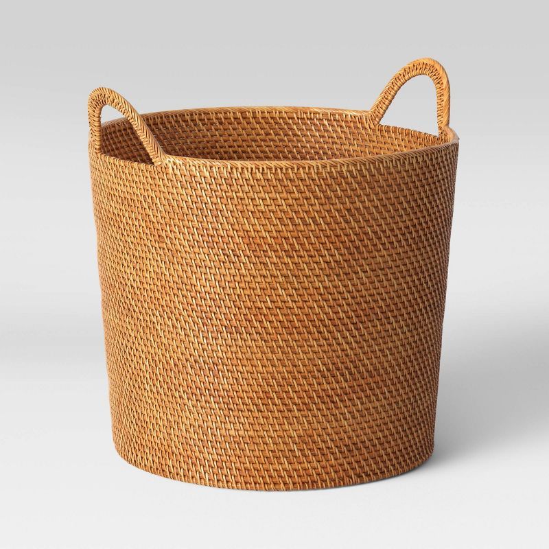 Rattan Decorative Fall Basket with Tapered Handles Brown 18" x 18" - Threshold™ | Target