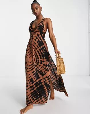 ASOS DESIGN plait maxi beach dress in tie dye | ASOS (Global)