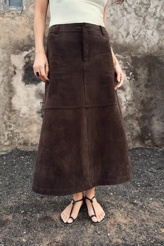 FAUX SUEDE CAPE SKIRT | Zara US