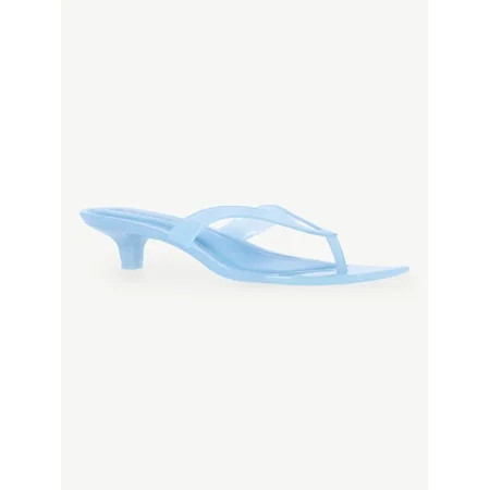 No Boundaries Women s Jelly Flip Flop Kitten Heel Sandals | Walmart (US)