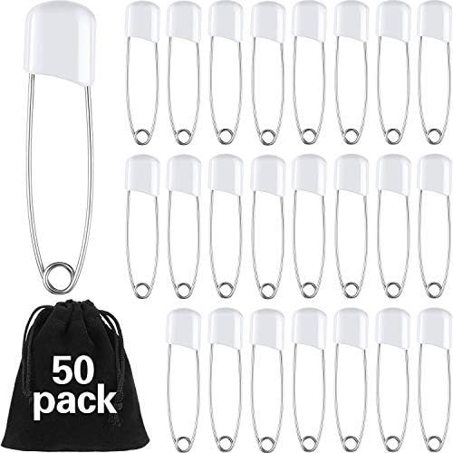 50 Pieces Diaper Pins Baby Safety Pins 2.2 Inch Plastic Head Cloth Diaper Pins with Locking Closu... | Amazon (US)