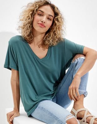 AE Soft & Sexy Slim Fit V-Neck T-Shirt | American Eagle Outfitters (US & CA)