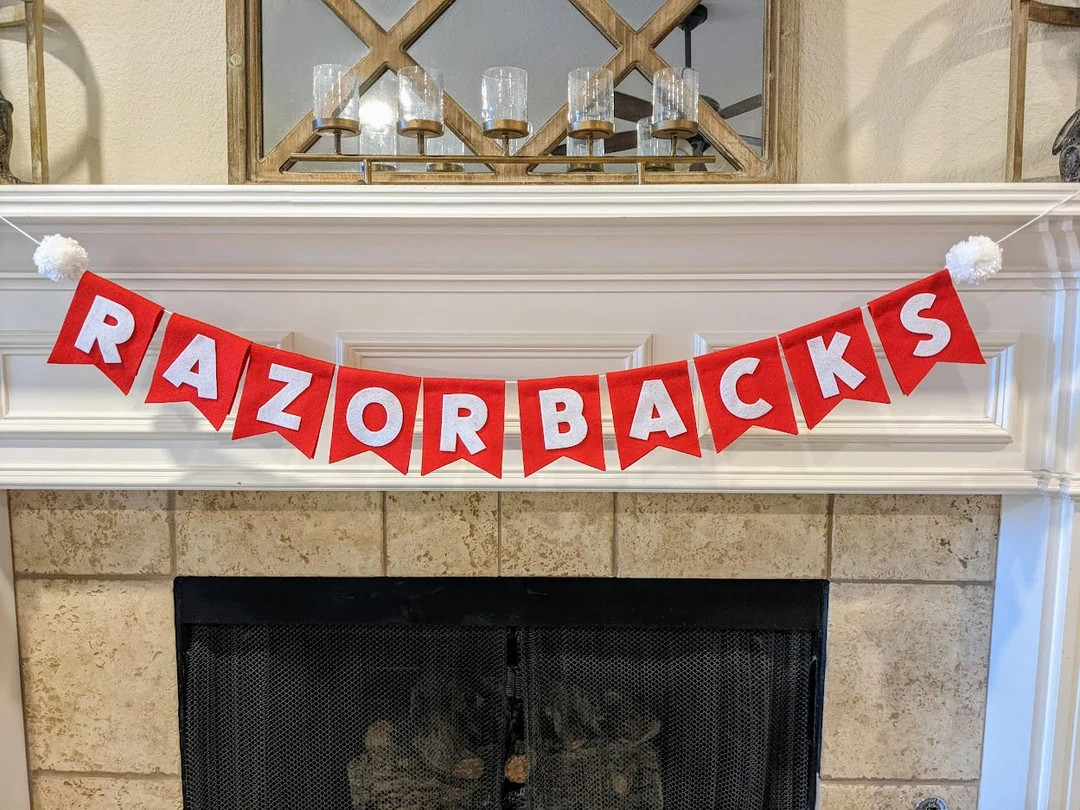 Razorbacks Custom Felt Banner Garland Arkansas Basketball - Etsy | Etsy (US)