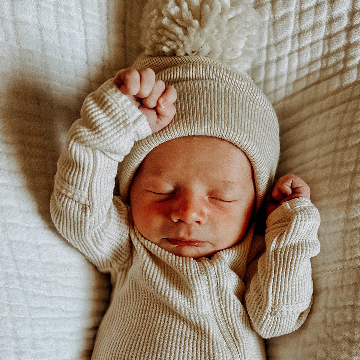 Baby's First Hat, Sand Pom | SpearmintLOVE