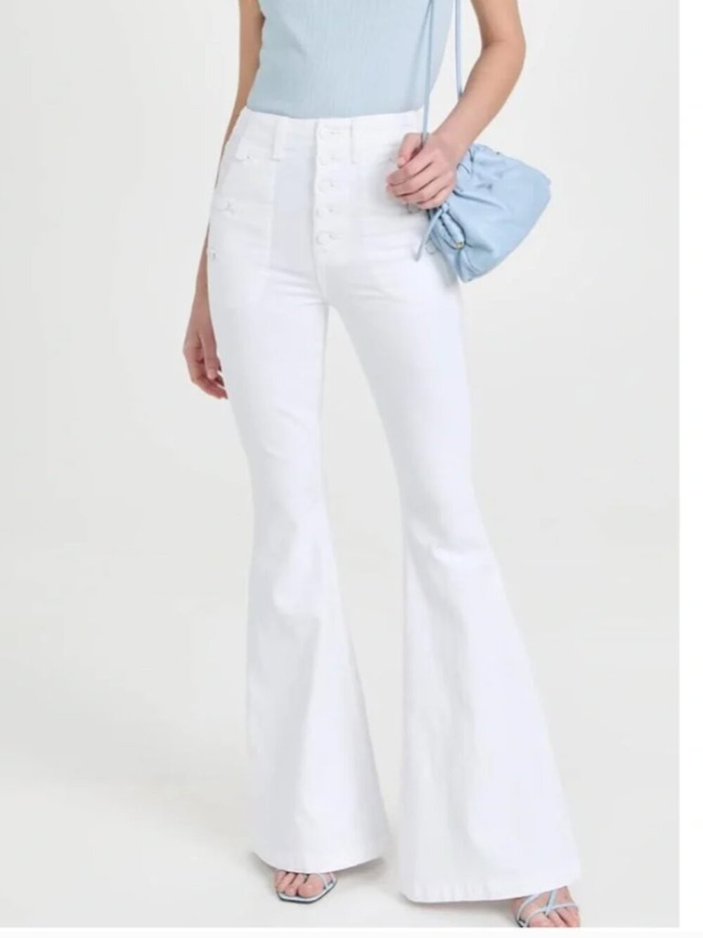 7 For All Mankind Portia Megaflare Jeans in Clean White, 30 NWT | Poshmark