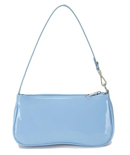 Patent Leather Evening Purse Shiny Elegant Clutch Purse Mini Shoulder Bag (Lignht Blue) | Amazon (US)