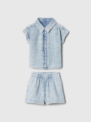 babyGap Crinkle Gauze Two-Piece Outfit Set | Gap (US)