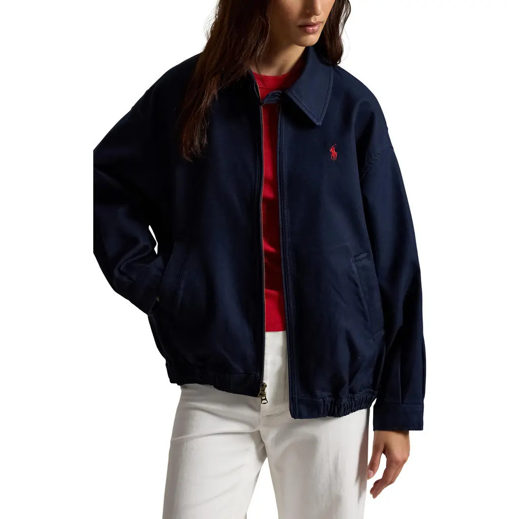 Polo Ralph Lauren Oversize Bomber Jacket in Lauren Navy at Nordstrom, Size Xx-Large | Nordstrom